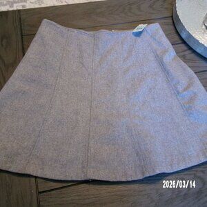 NEW LOFT Women's GREY GRAY Wool Blend A LINE SHORT Mini Skirt Size 8P PETITES